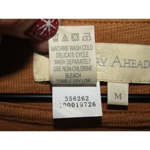 Territory Ahead Brown Button Neck Knit Dress Size Medium Cotton Rayon - Picture 6 of 10